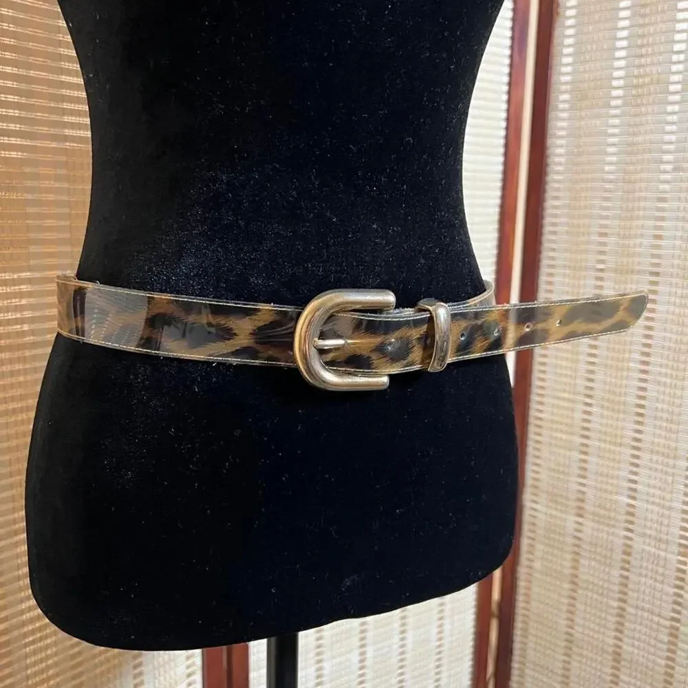 Vintage Y2K Clear Leopard Print Lucid Belt